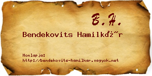 Bendekovits Hamilkár névjegykártya